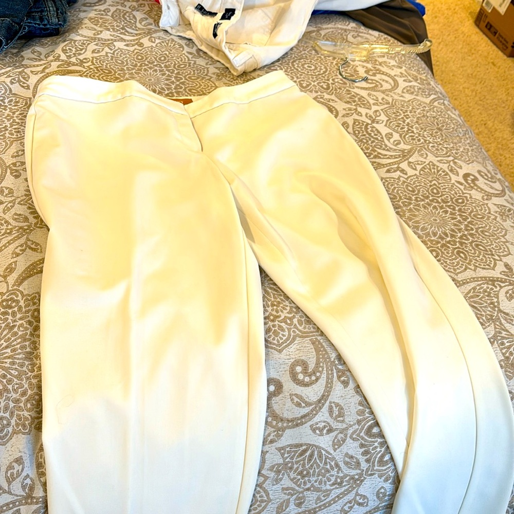 Ellen Tracey fully lined winter white ankle pants. Size 8.